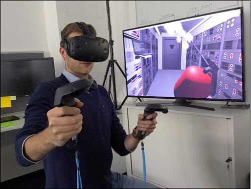 Man in VR training