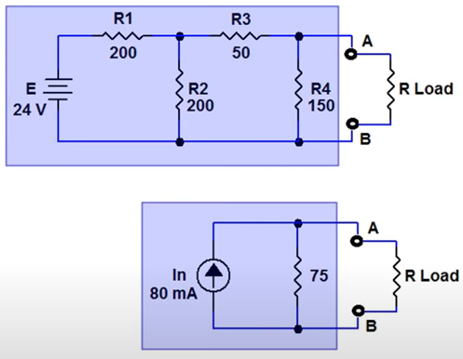 Sample circuit with values