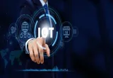 Businessman touch IoT products and solutions